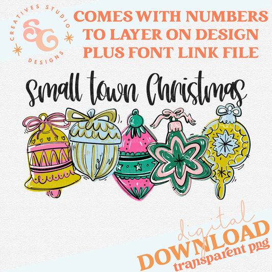 SMALL TOWN CHRISTMAS ORNAMENTS WITH NUMBERS