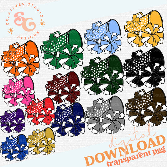 SO SPORTY MEGAPHONES AND POMS - CHOOSE COLOR