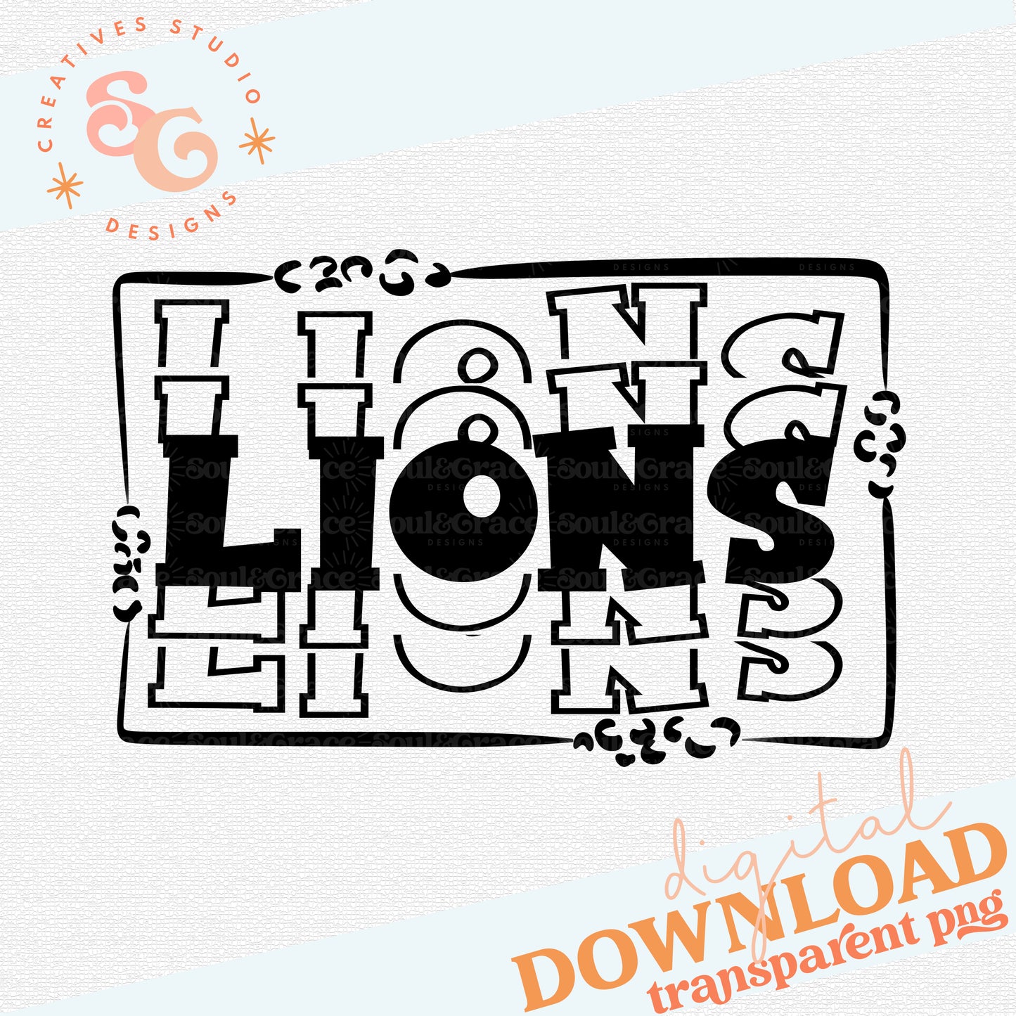STACKED MASCOTS Lions