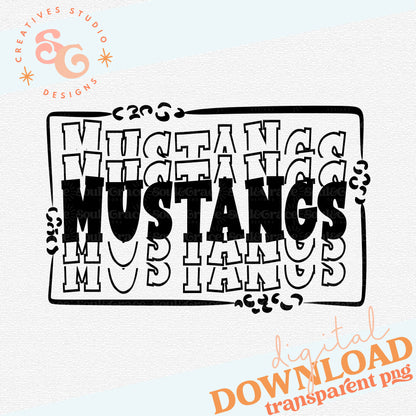 STACKED MASCOTS Mustangs