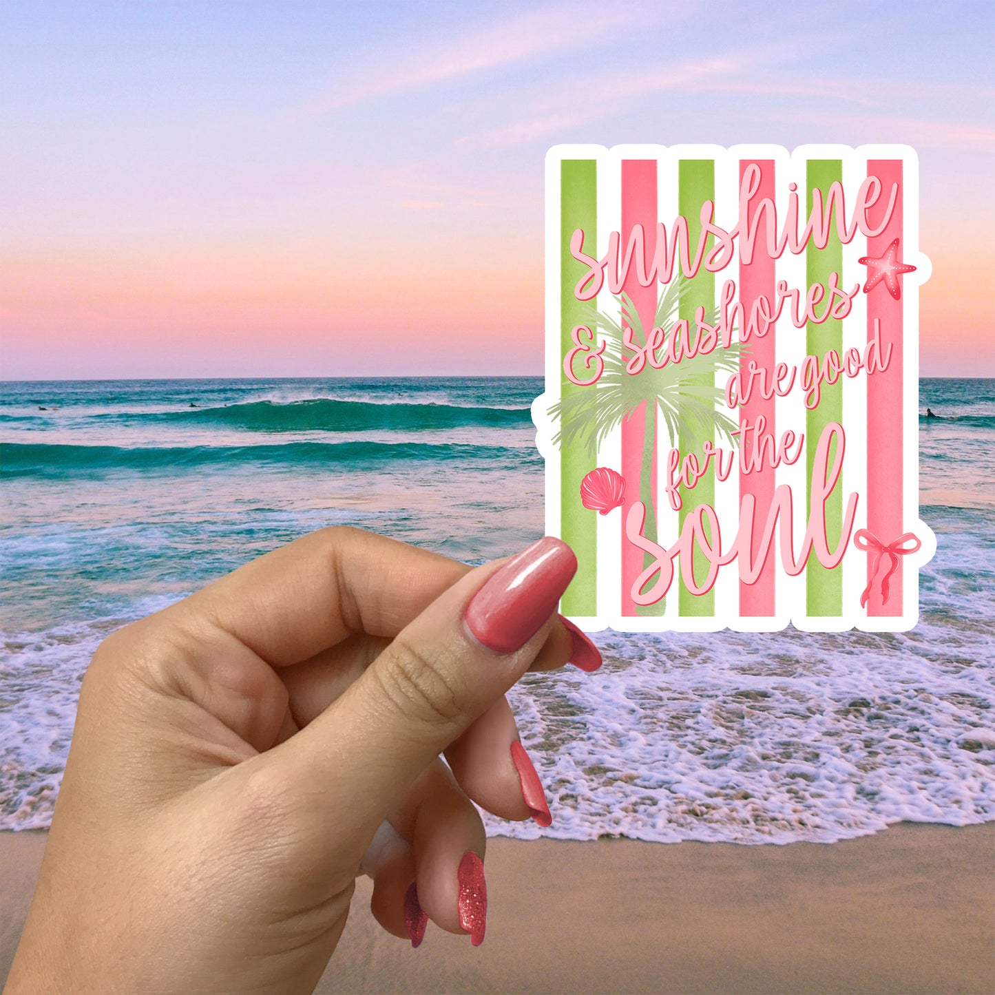 SUNSHINE AND SEASHORES ARE GOOD FOR THE SOUL STICKER VINYL DECAL