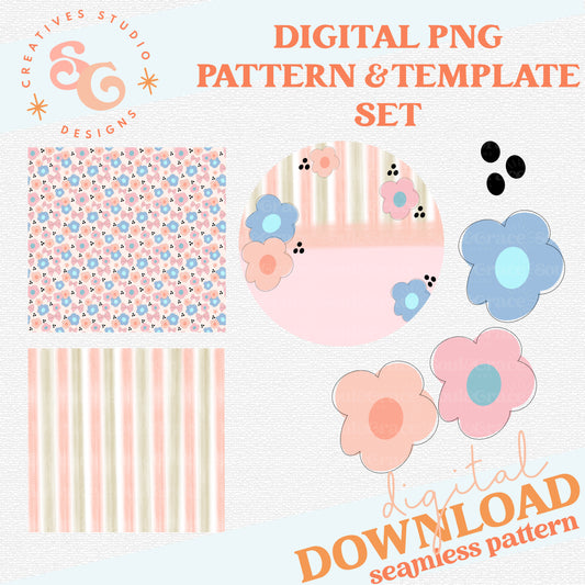 SWEET SPRING DIGITAL PAPER AND SUBLIMATION TEMPLATE SET