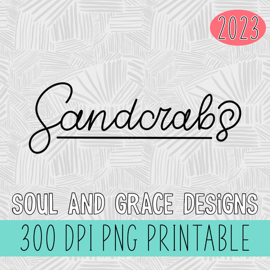Hand Lettered Sandcrabs