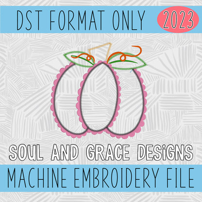 Scallop Pumpkin Applique Machine Embroidery Design [DST]