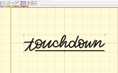 Handwritten Touchdown Machine Embroidery Design [DST]