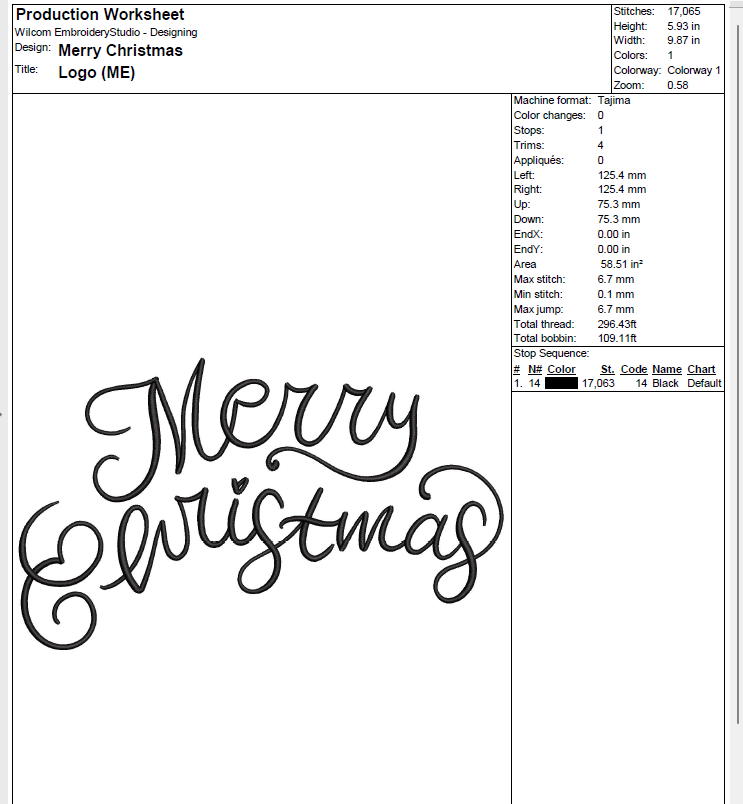 Handwritten Merry Christmas Machine Embroidery Design [DST]