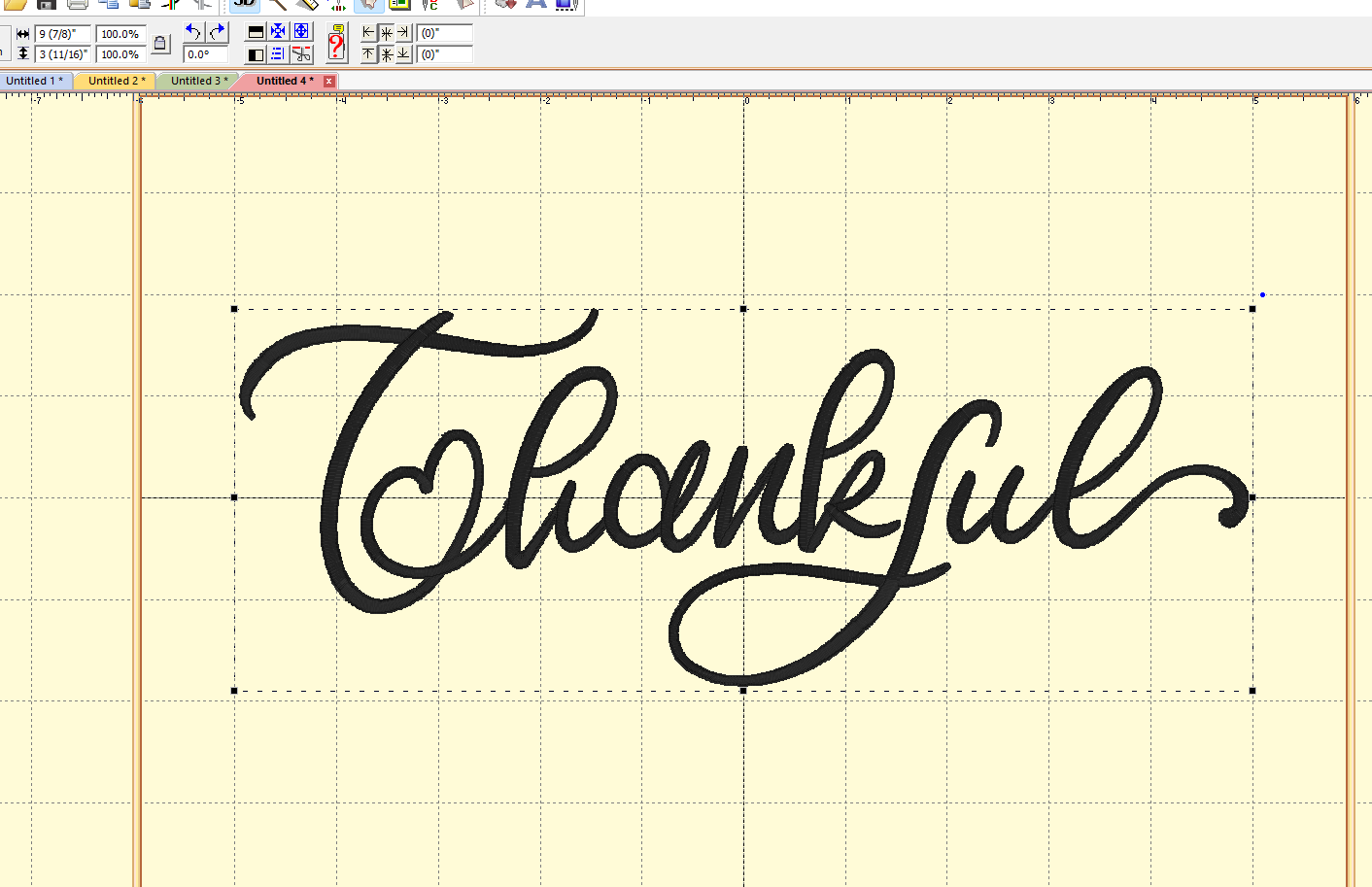 Handwritten Thankful Machine Embroidery Design [DST]