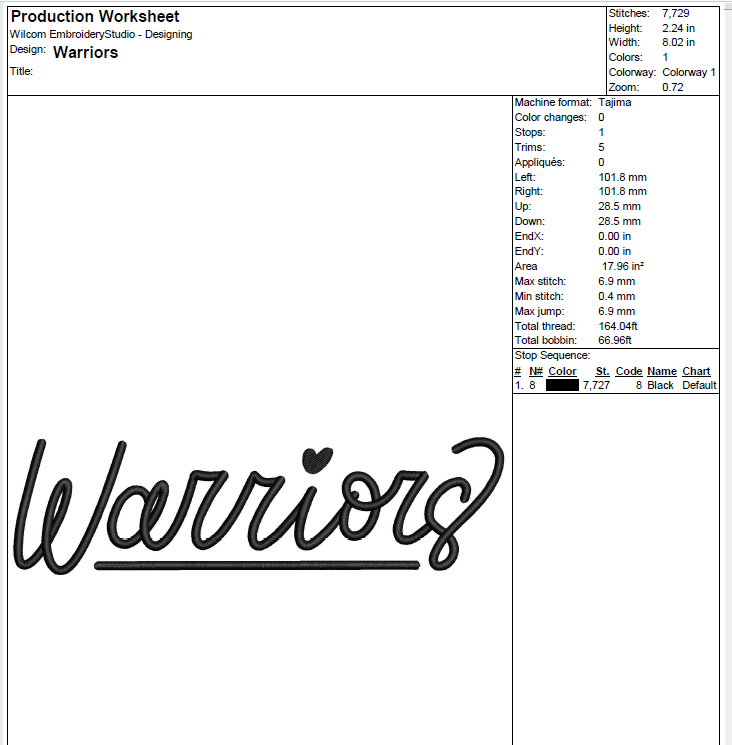 Handwritten Warriors Machine Embroidery Design [DST]