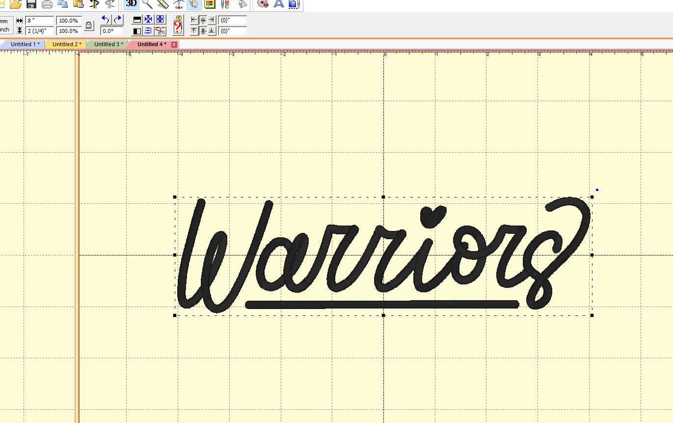 Handwritten Warriors Machine Embroidery Design [DST]