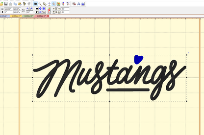 Handwritten Mustangs Machine Embroidery Design [DST]