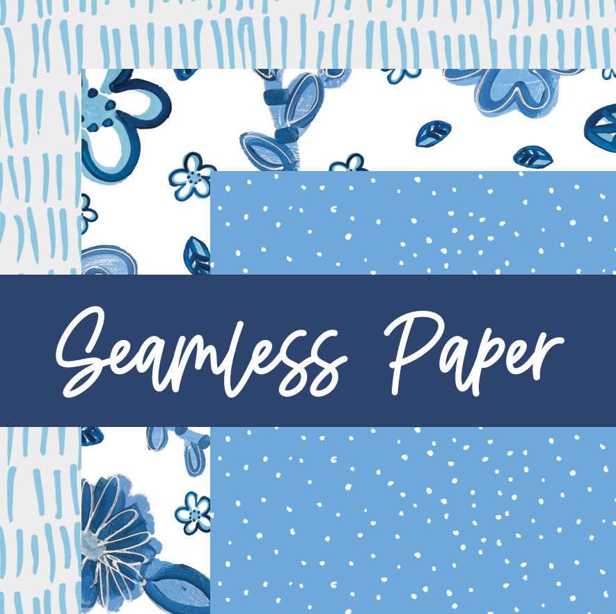 Baby Blues Sublimation Template Set and Digital Papers - Garden Flag, Circle, Floral PNG, Tumbler Wrap & Three Papers