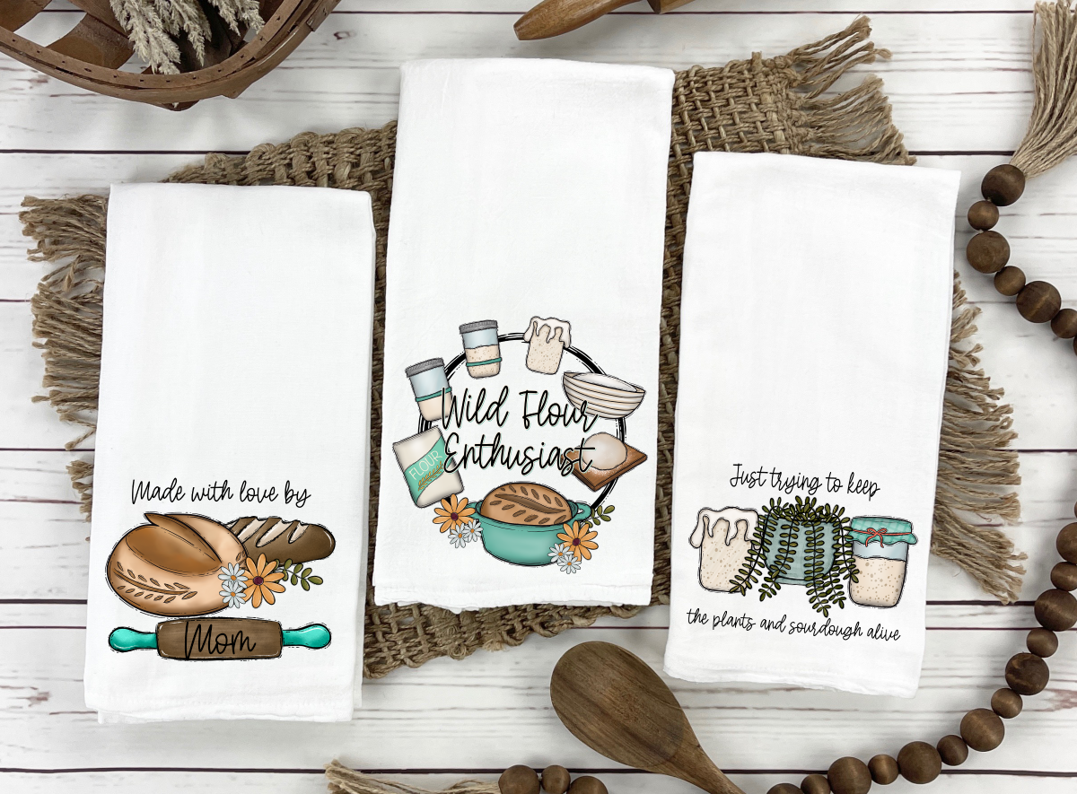 Sourdough Tea Towel Trio [Set of 3 PNG Designs]