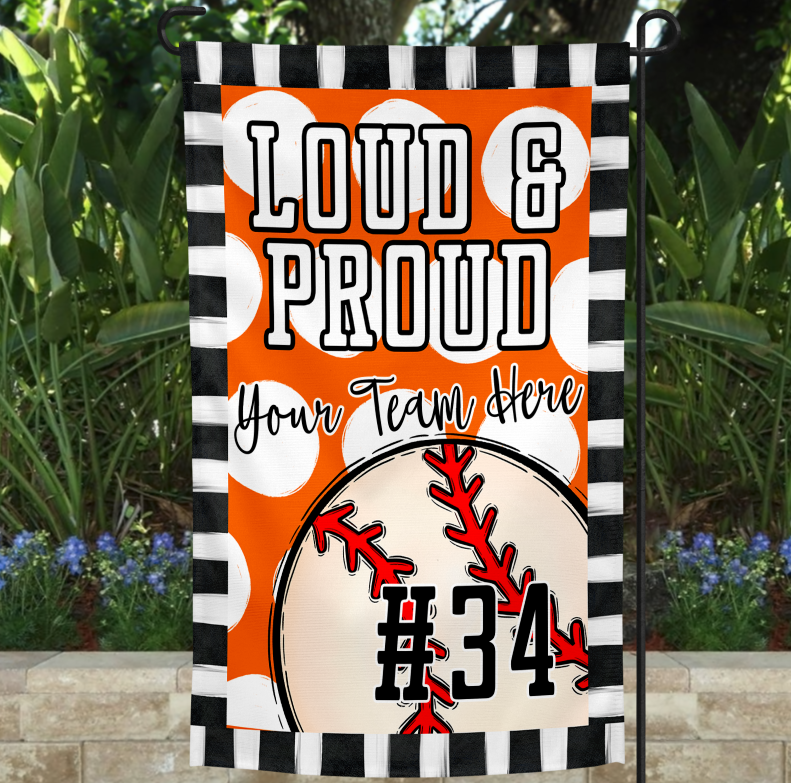 Loud & Proud Garden Flag Template - BASEBALL VERSION