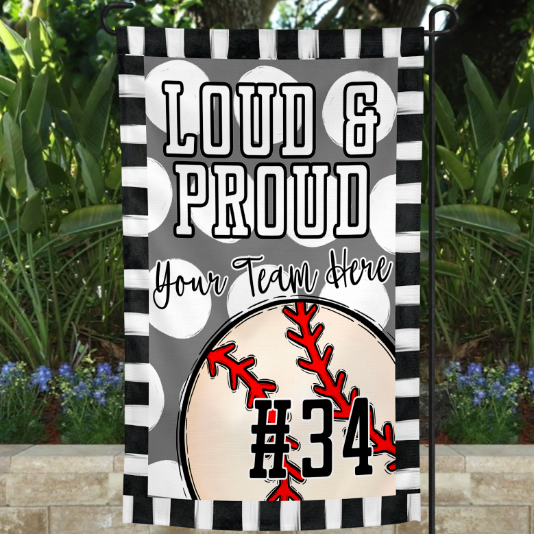 Loud & Proud Garden Flag Template - BASEBALL VERSION