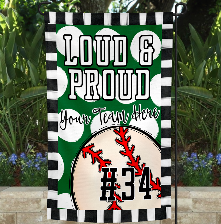 Loud & Proud Garden Flag Template - BASEBALL VERSION