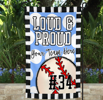 Loud & Proud Garden Flag Template - BASEBALL VERSION