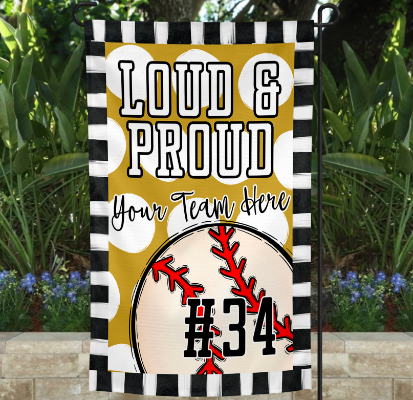 Loud & Proud Garden Flag Template - BASEBALL VERSION