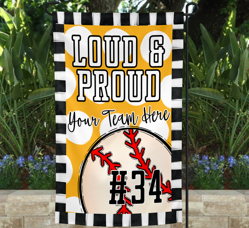 Loud & Proud Garden Flag Template - BASEBALL VERSION