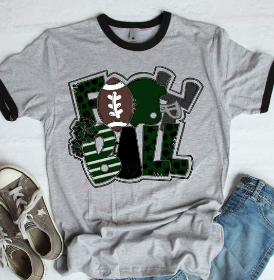 Football Word Art Dark Green