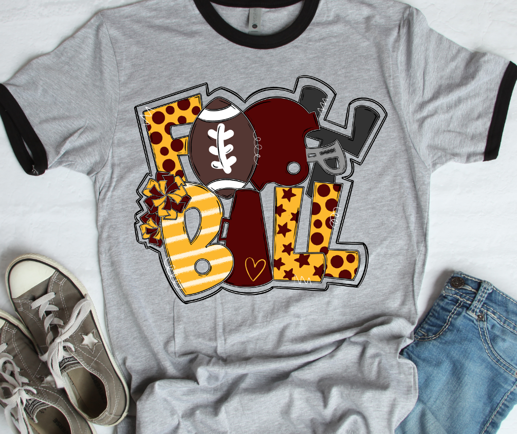 Football Word Art MAROON YELLOW GOLD – Soul & Grace Designs