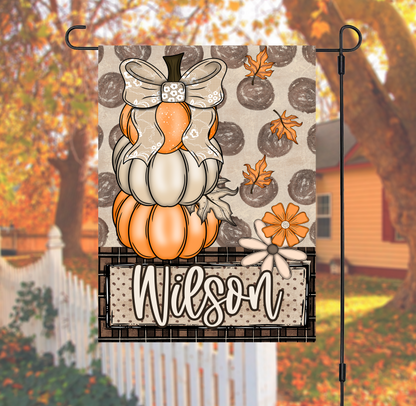 Stacked Pumpkin Garden Flag