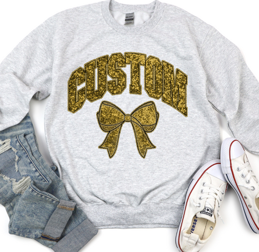 COLLEGIATE GLITTER CUSTOMS [FAUX GLITTER EFFECT]