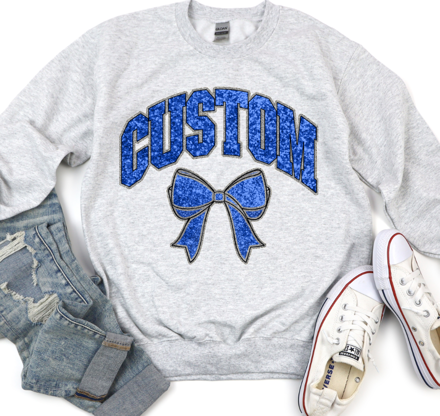 COLLEGIATE GLITTER CUSTOMS [FAUX GLITTER EFFECT]