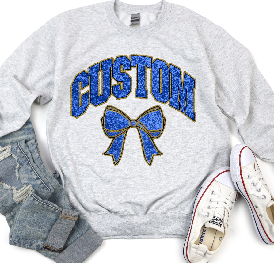 COLLEGIATE GLITTER CUSTOMS [FAUX GLITTER EFFECT]