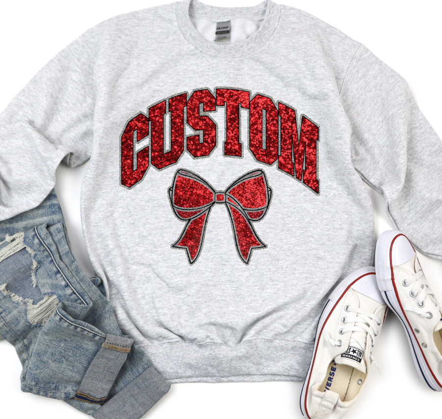 COLLEGIATE GLITTER CUSTOMS [FAUX GLITTER EFFECT]