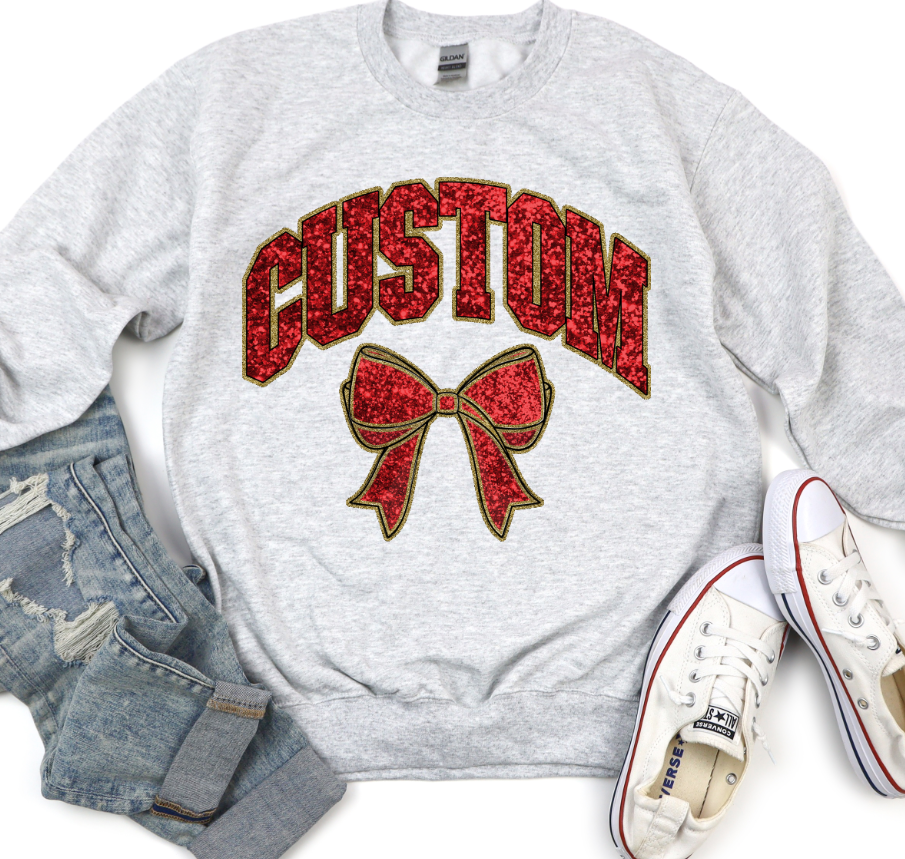 COLLEGIATE GLITTER CUSTOMS [FAUX GLITTER EFFECT]