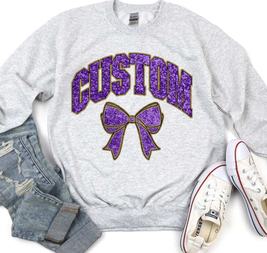 COLLEGIATE GLITTER CUSTOMS [FAUX GLITTER EFFECT]