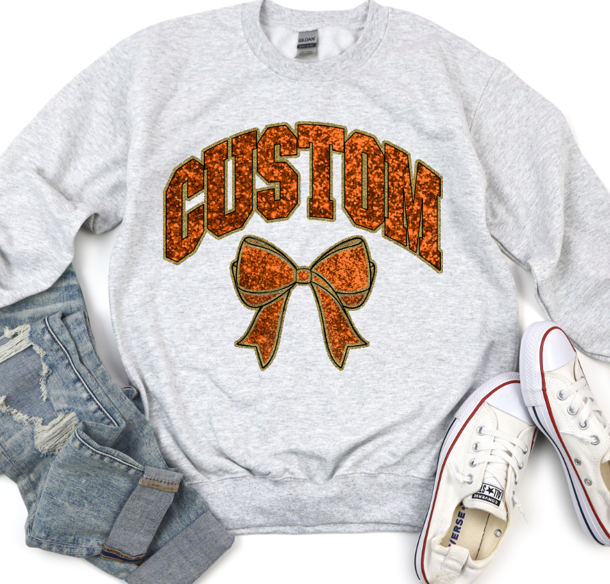 COLLEGIATE GLITTER CUSTOMS [FAUX GLITTER EFFECT]