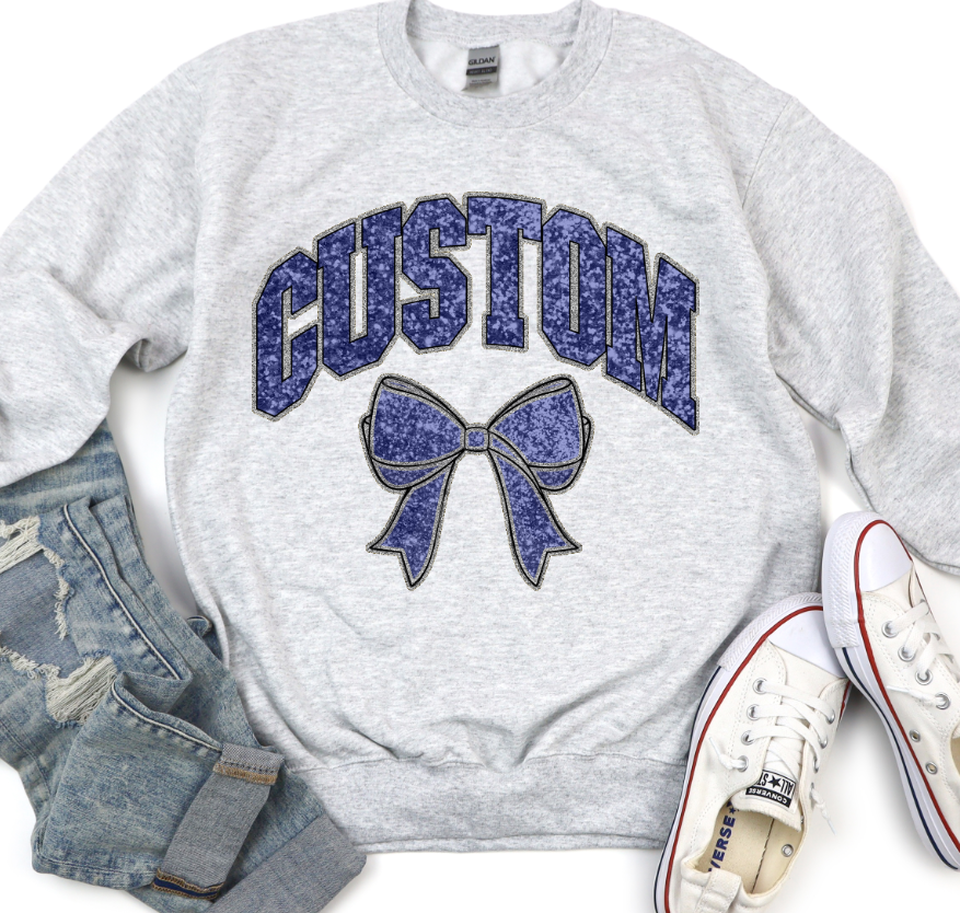 COLLEGIATE GLITTER CUSTOMS [FAUX GLITTER EFFECT]