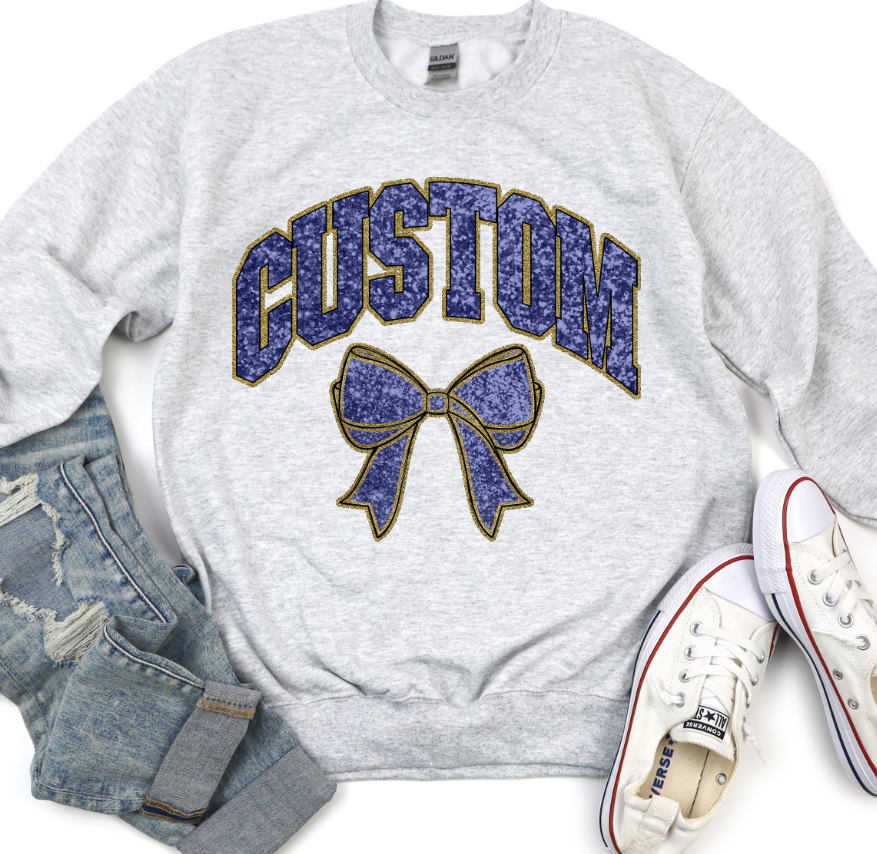 COLLEGIATE GLITTER CUSTOMS [FAUX GLITTER EFFECT]