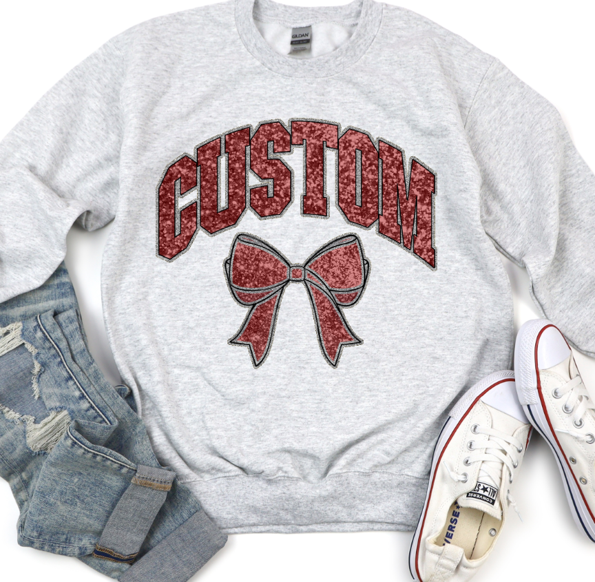 COLLEGIATE GLITTER CUSTOMS [FAUX GLITTER EFFECT]