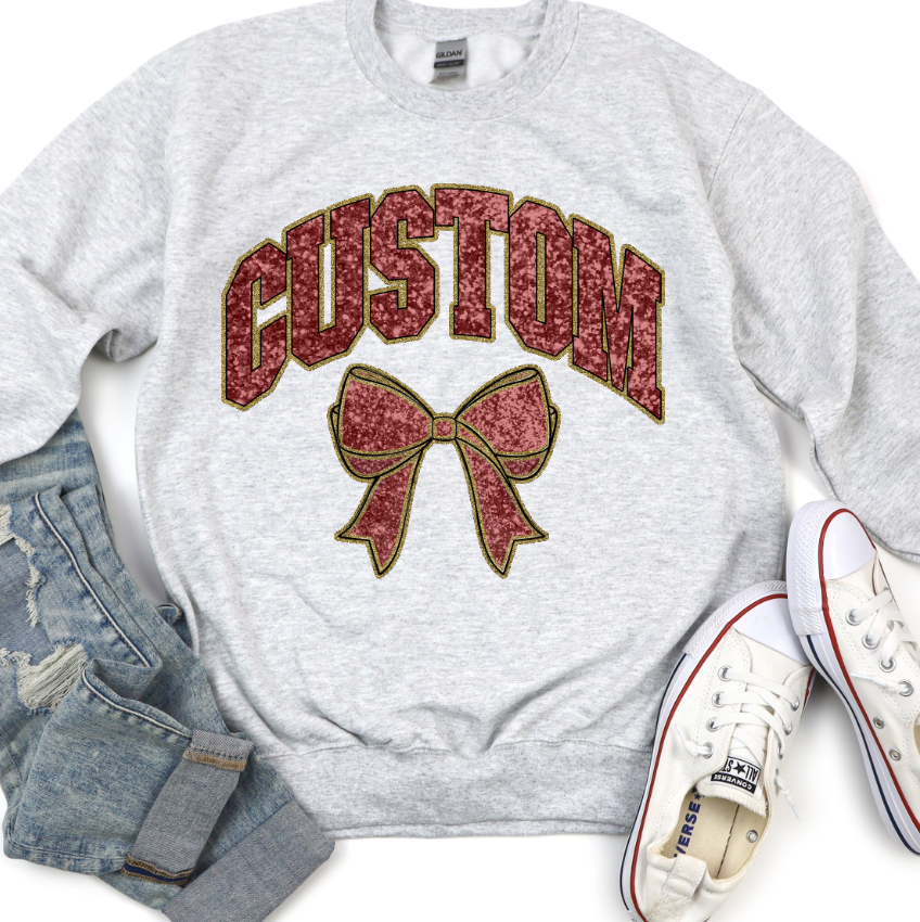 COLLEGIATE GLITTER CUSTOMS [FAUX GLITTER EFFECT]