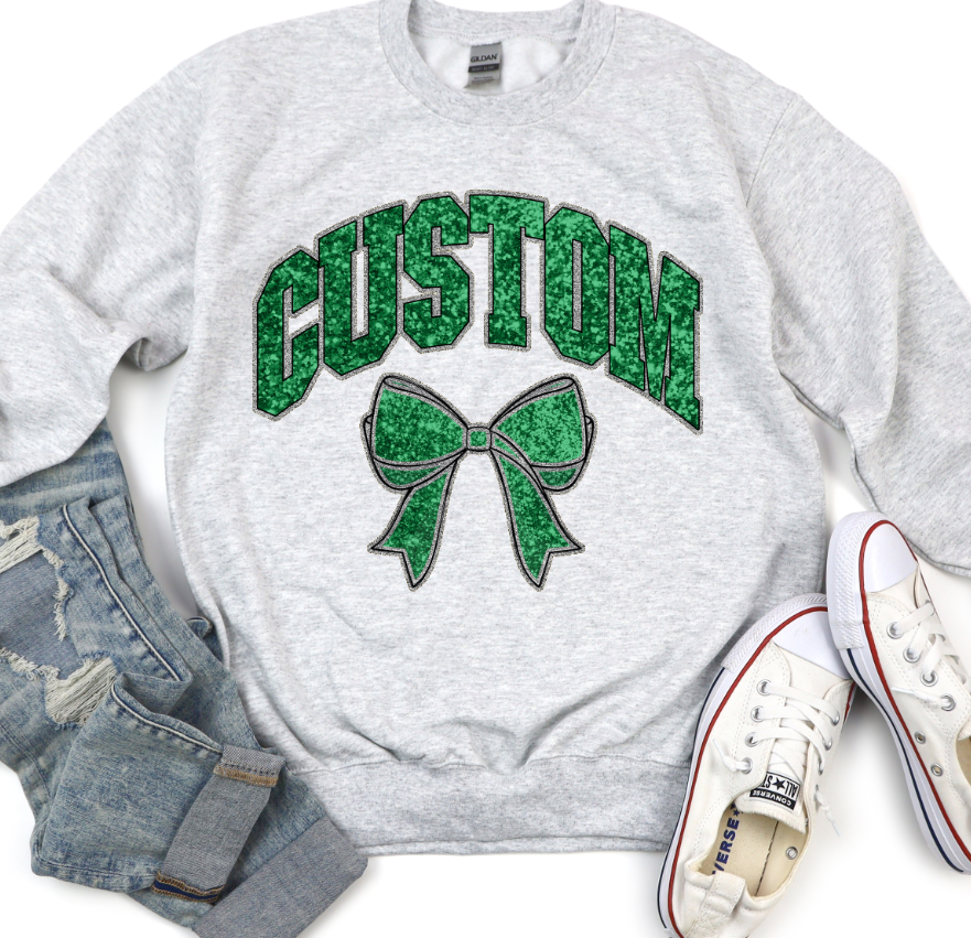 COLLEGIATE GLITTER CUSTOMS [FAUX GLITTER EFFECT]