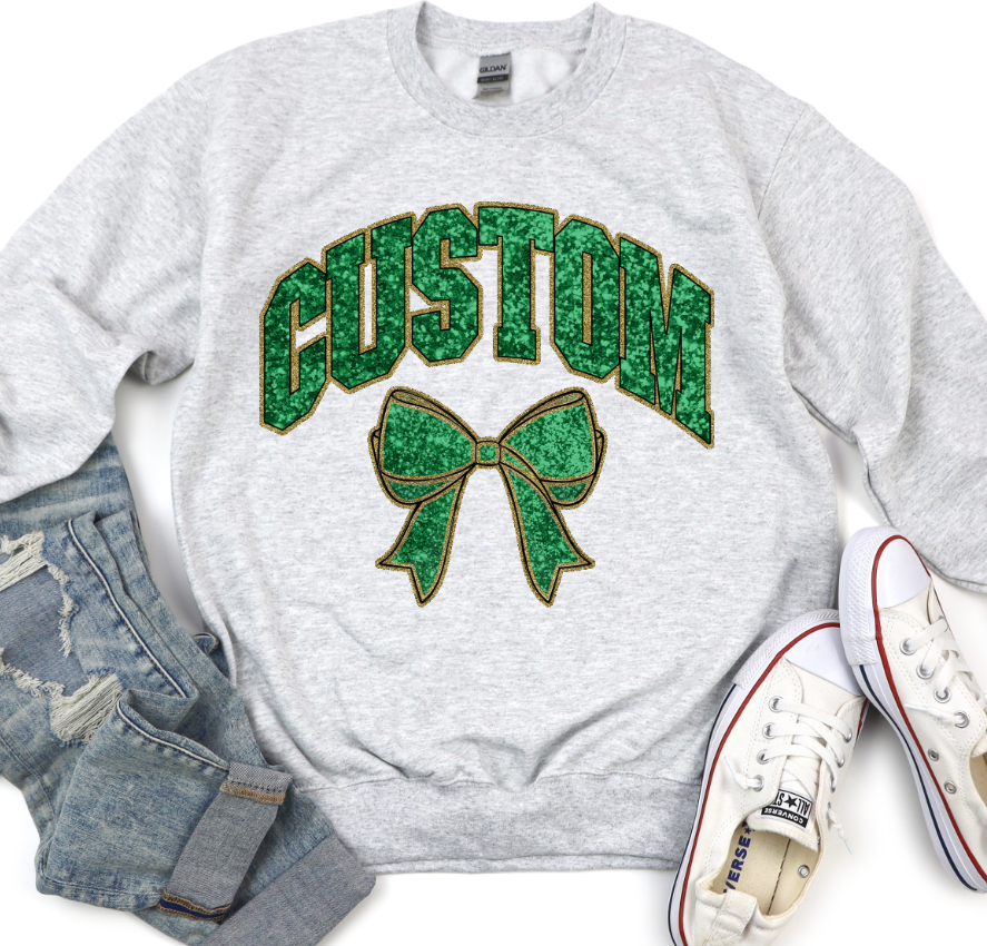 COLLEGIATE GLITTER CUSTOMS [FAUX GLITTER EFFECT]