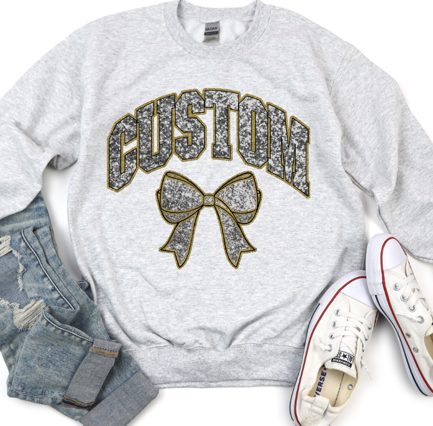 COLLEGIATE GLITTER CUSTOMS [FAUX GLITTER EFFECT]