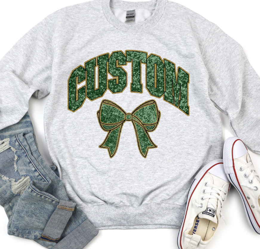 COLLEGIATE GLITTER CUSTOMS [FAUX GLITTER EFFECT]