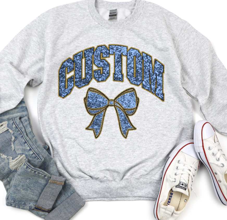 COLLEGIATE GLITTER CUSTOMS [FAUX GLITTER EFFECT]