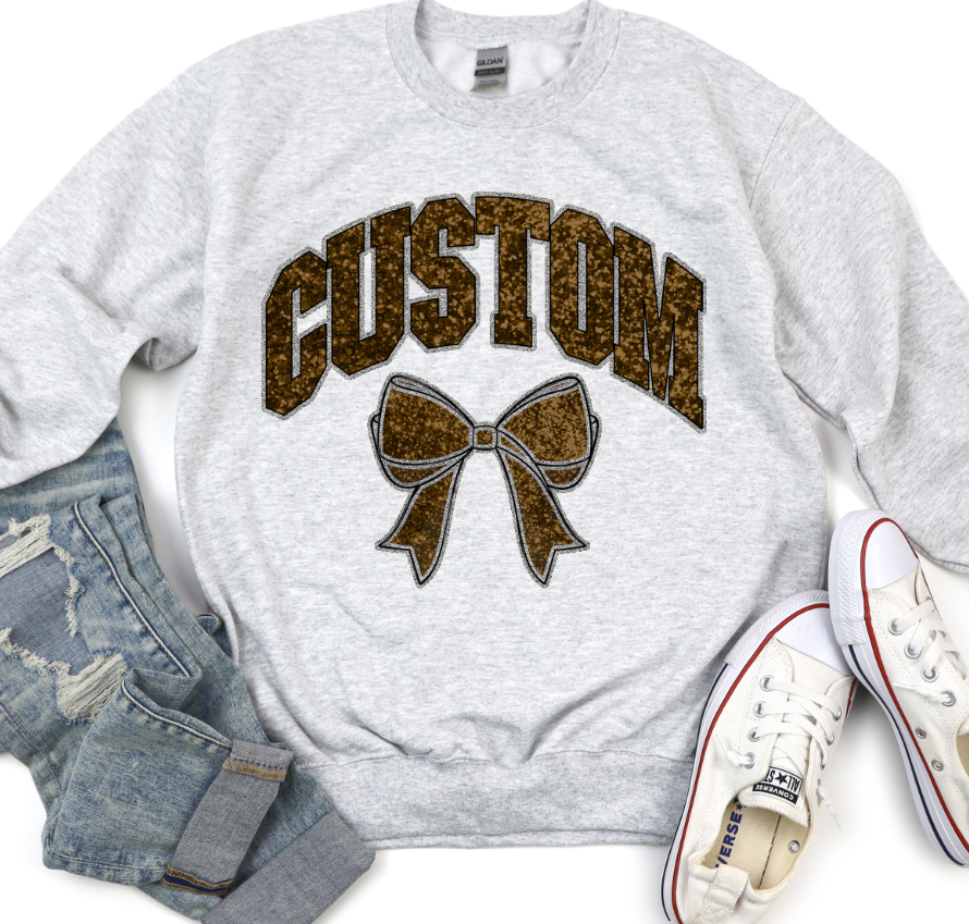 COLLEGIATE GLITTER CUSTOMS [FAUX GLITTER EFFECT]