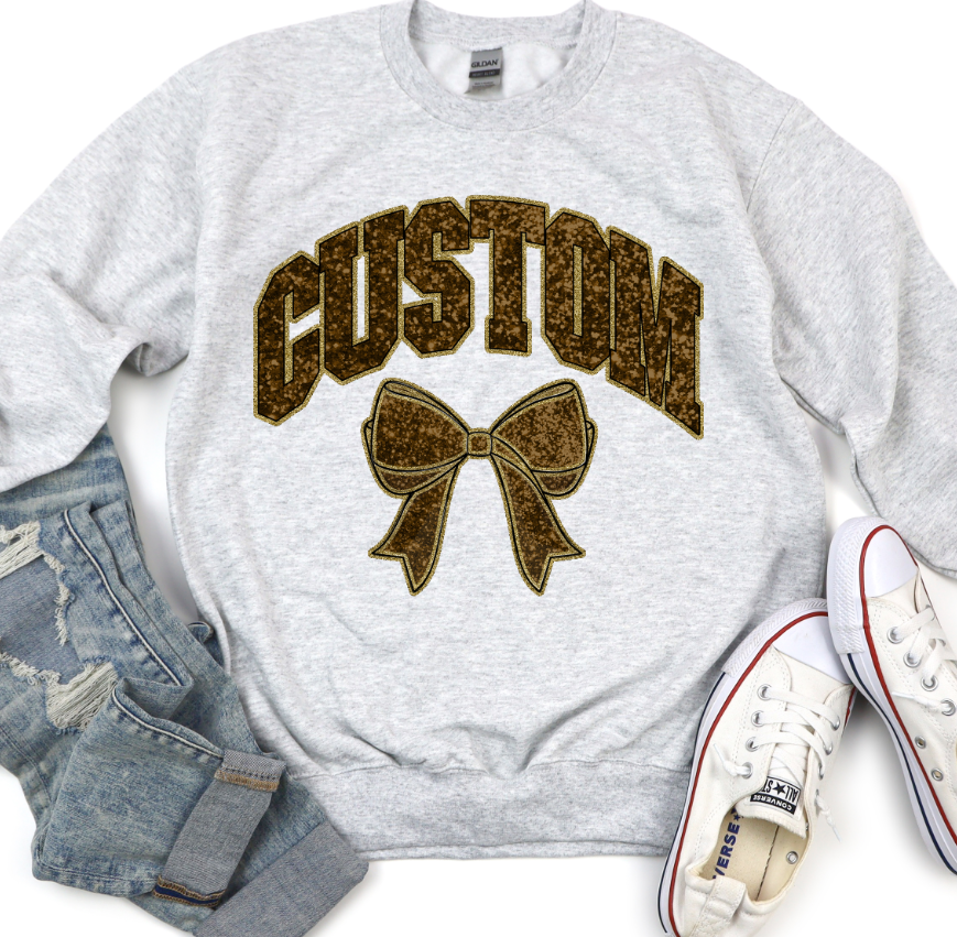 COLLEGIATE GLITTER CUSTOMS [FAUX GLITTER EFFECT]