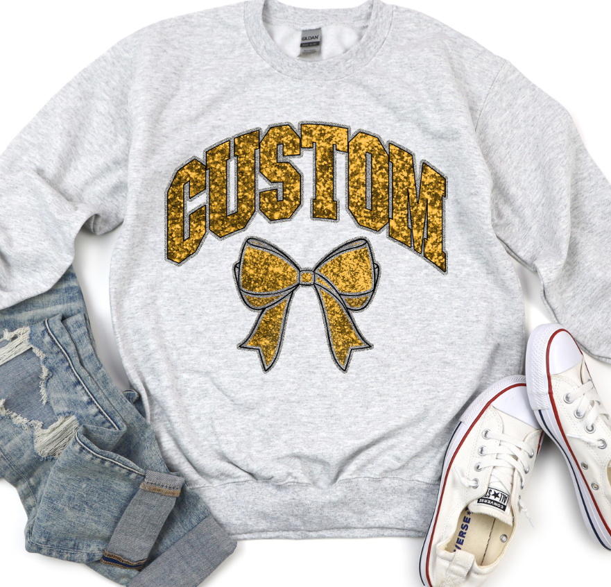 COLLEGIATE GLITTER CUSTOMS [FAUX GLITTER EFFECT]