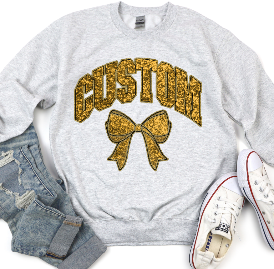 COLLEGIATE GLITTER CUSTOMS [FAUX GLITTER EFFECT]