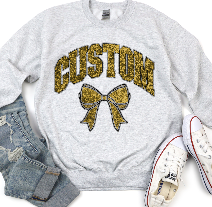 COLLEGIATE GLITTER CUSTOMS [FAUX GLITTER EFFECT]