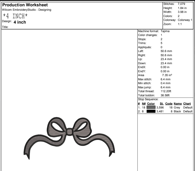 WIDE BOW 4" & 7"  Machine Embroidery Design [DST & PES]