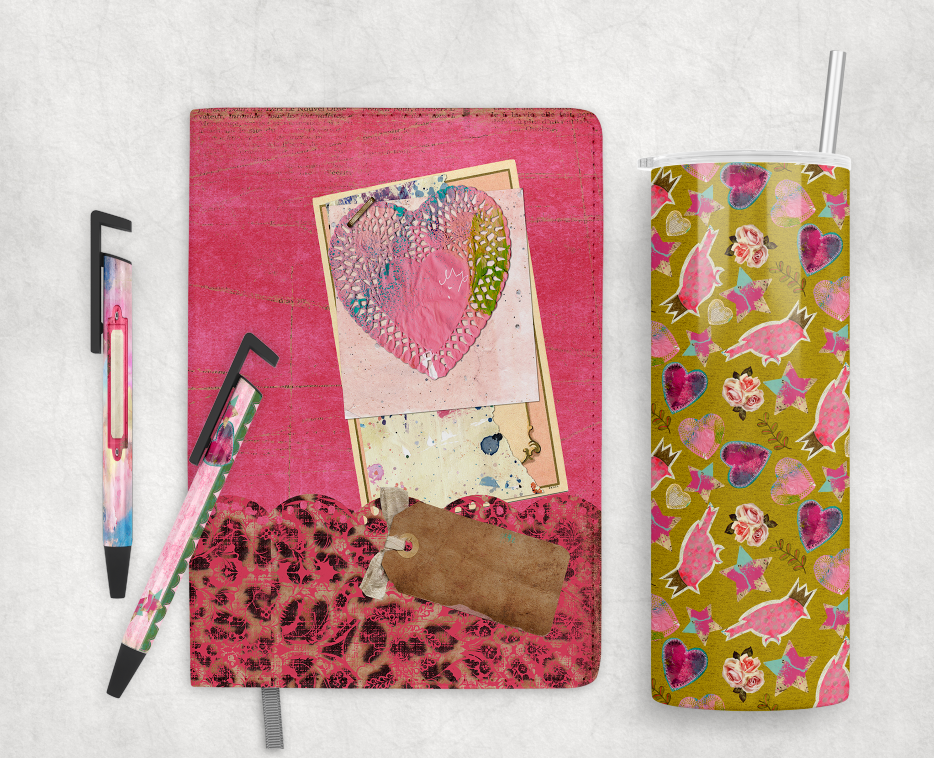 RETRO GLAM SET [2 pen wraps, journal cover, seamless paper, square for mouse pads]