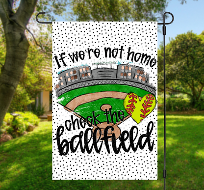 IF WE ARE NOT HOME CHECK THE BALLFIELD - CHOICE OF BALL
