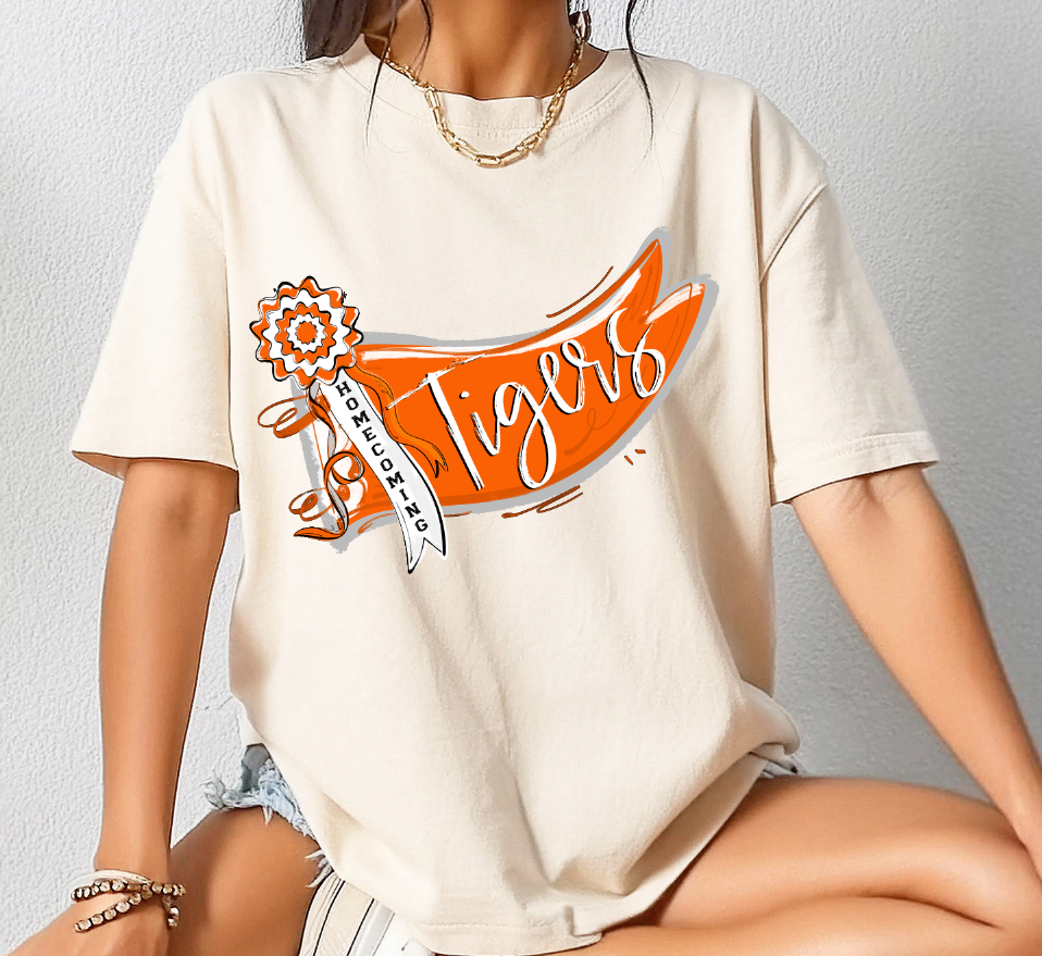 MUMS THE WORD RIBBON PENNANT ORANGE